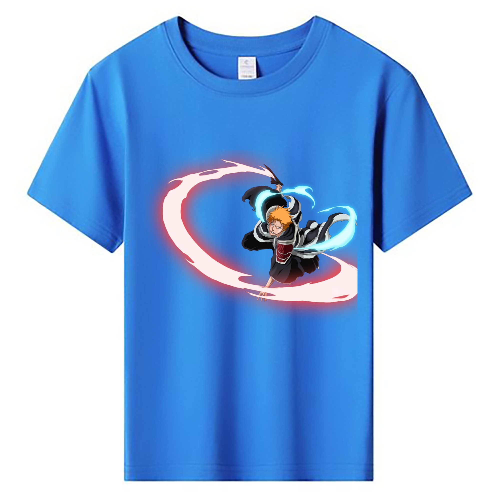 （画像用） ブリーチ 黒崎一護（くろさき いちご）BLEACH Kurosaki Ichigo 綿100％キッズTシャツ（フロントプリント）